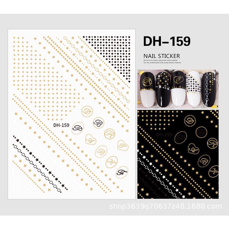 Miếng dán móng tay 3D nail sticker chủ đề logo các thương hiệu nổi tiếng - MÃ CB - DH
