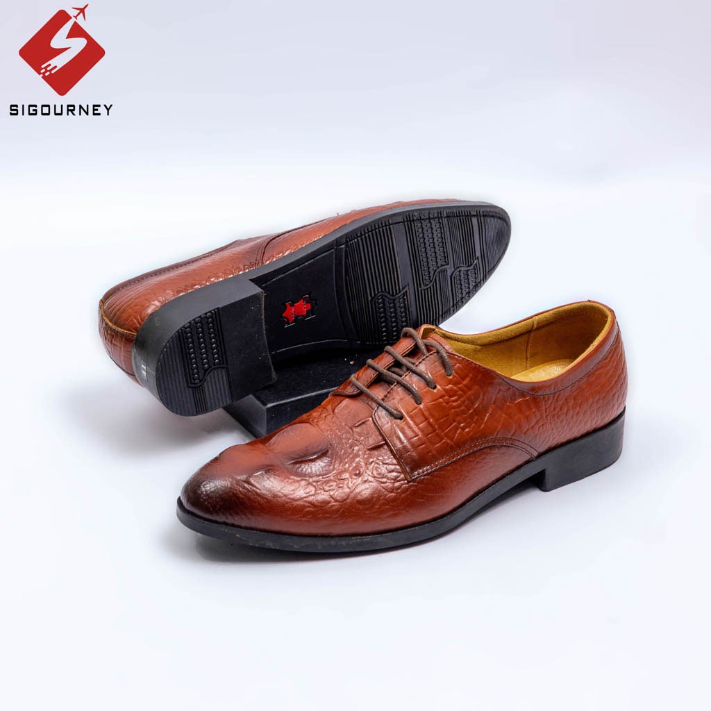Giày Tây Nam Dập Vân Cá Sấu Cao Cấp, Thiết Kế Lịch Lãm, Sang Trọng SIG-10