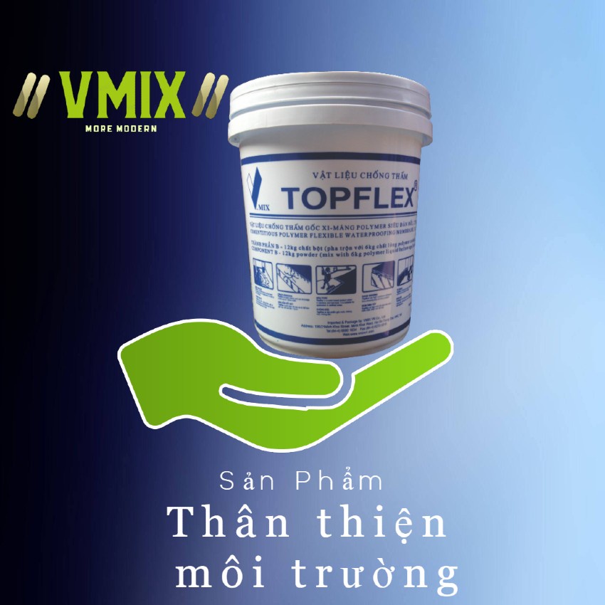 Chống thấm không độc hại dùng cho bể nước sinh hoạt bể cá koi TOPFLEX.VmixVietNam