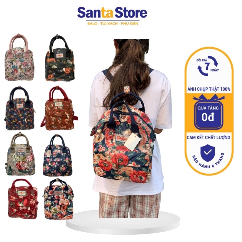 Balo nhỏ mini nữ Hàn Quốc CKSBP SANTA STORE thời trang họa tiết hoa xinh xắn phong cách trẻ trung vải chống nước cao cấp