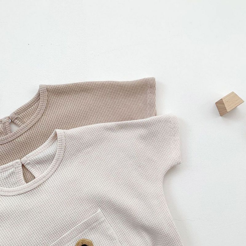 Bộ Áo Liền Quần Tam Giác Thoáng Khí In Họa Tiết Hoạt Hình Dễ Thương Cho Bé Trai Và Gái