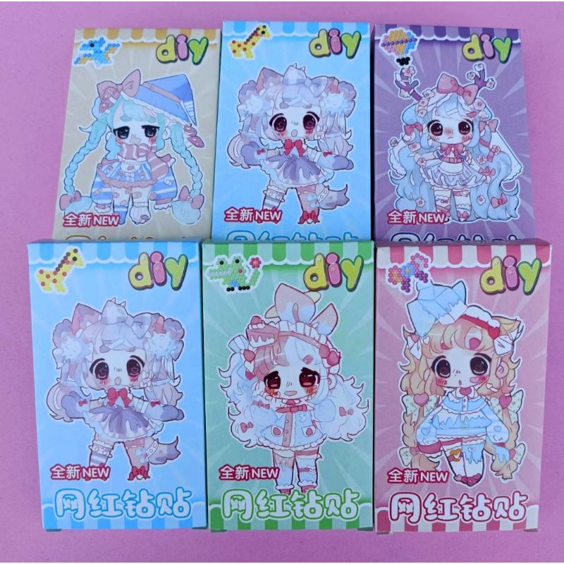Sỉ: Thùng 30 hộp tranh đính hạt đá 3D sticker, mỗi hộp 4 hình (tranh) đã kèm phụ kiện  mã 200155