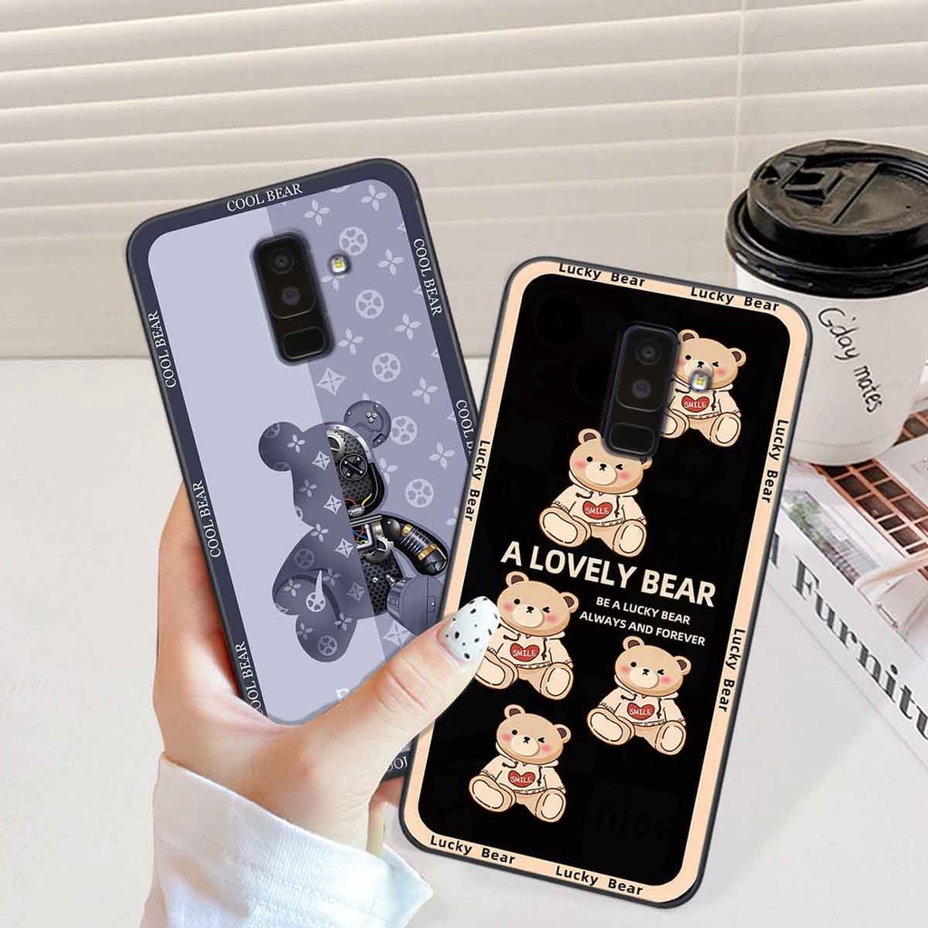 Ốp Samsung J8 bear brick, gấu đáng yêu, dễ thương