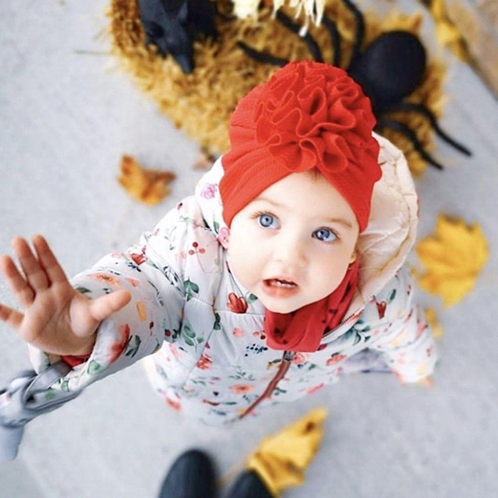 Mũ Turban Thắt Nút Co Dãn Đính Hoa Cho Bé