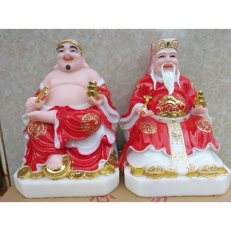 Bộ tượng thần tài thổ địa đá cao 30cm