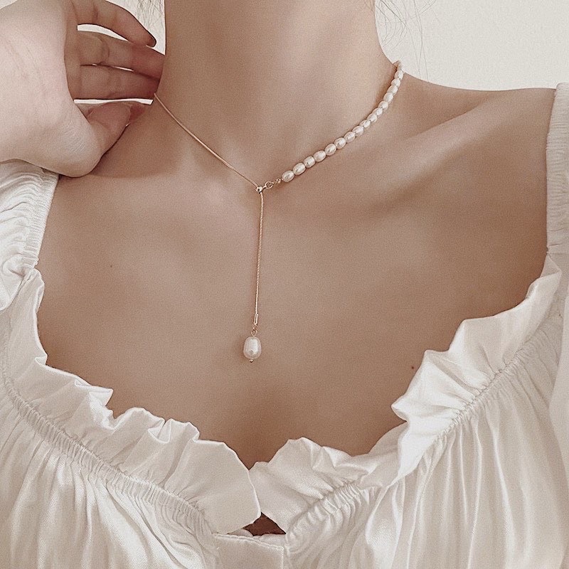 Larosabyh: Vòng cổ ngọc đối xứng [VC036]