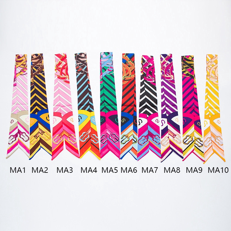 Khăn Ruy Băng EFAN Bằng Lụa Họa Tiết Kẻ Sọc Dài 100cm