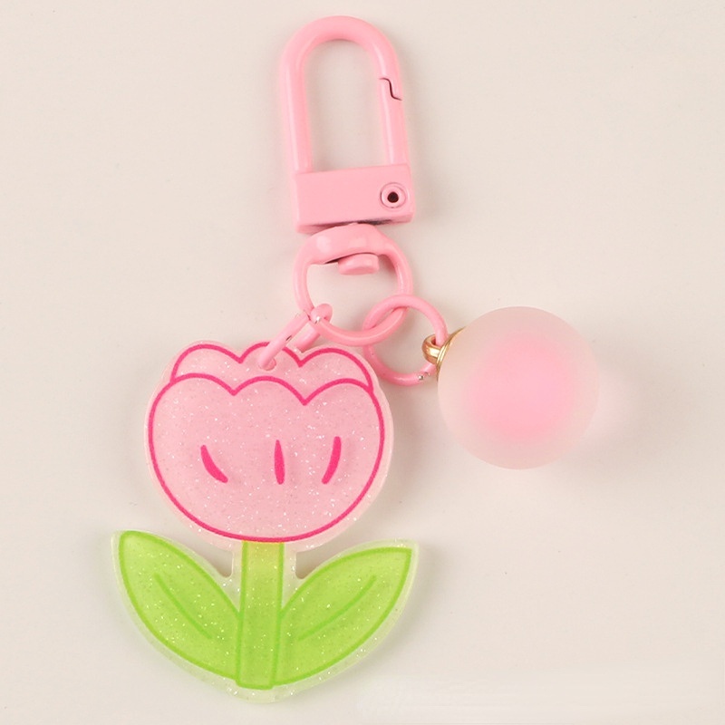 Móc Khóa Hình Vương Miện Và Hoa Nhựa Resin Màu Kẹo Sáng Tạo