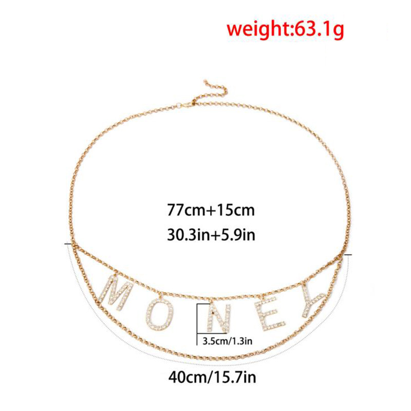 Thắt Lưng Dây Xích Mặt Chữ Đính Pha Lê Phong Cách Cổ Điển Cho Nữ