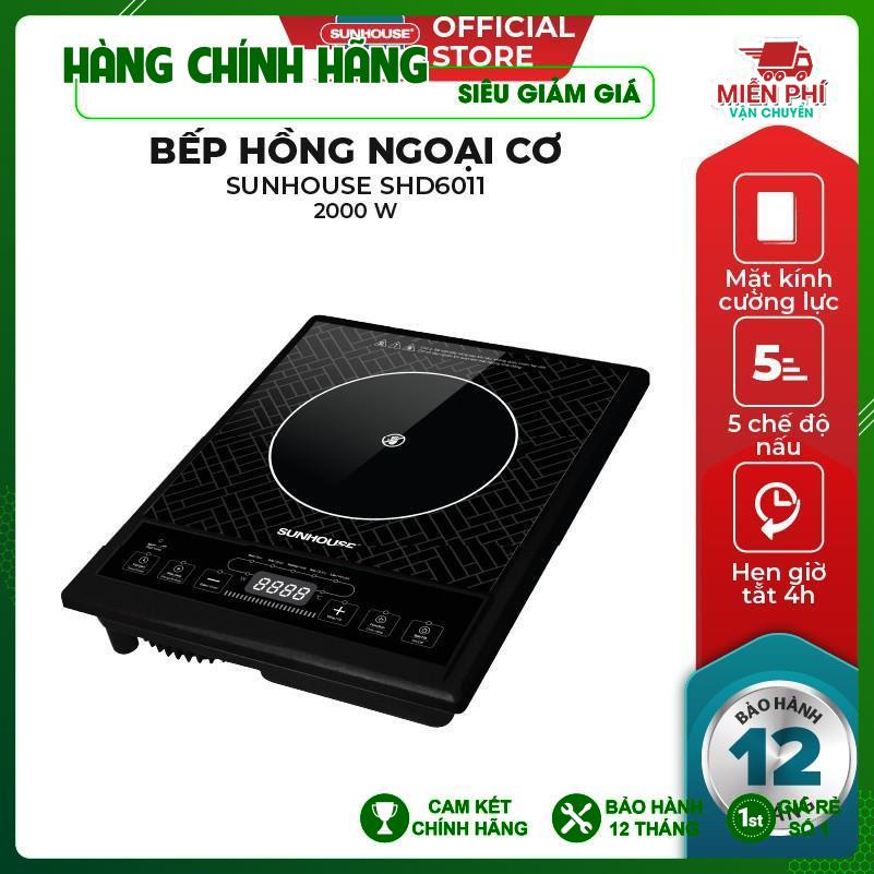 Bếp hồng ngoại cơ Sunhouse SHD6011, bếp hồng ngoại đơn Sunhouse SHD6011, mặt bếp siêu bền