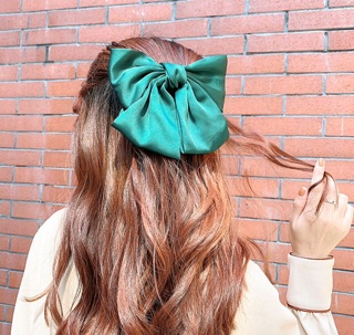 Kẹp tóc phối nơ cực to lụa satin cao cấp Hot trend