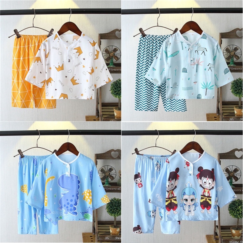 Set Đồ Bộ Dài Tay In Họa Tiết Hoạt Hình Dễ Thương Dành Cho Bé