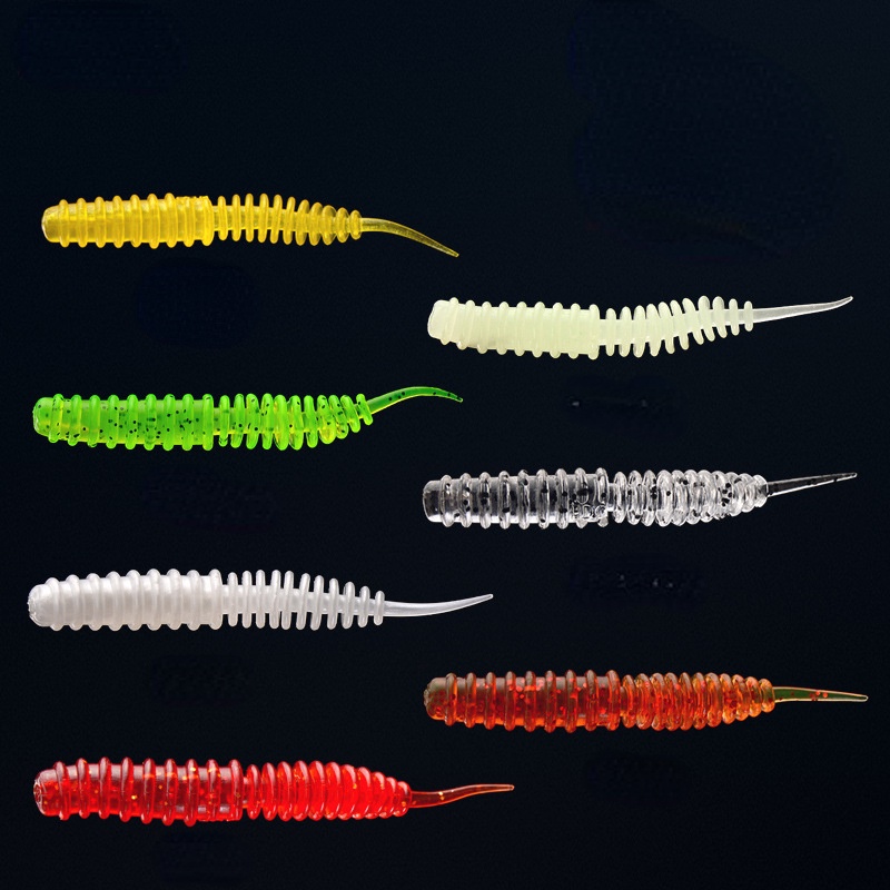 Bộ 10 Mồi Câu Cá Bằng Nhựa Mềm 6cm 1.3g Giống Thật Hình Xoắn Ốc Có Mùi Dầu Tôm