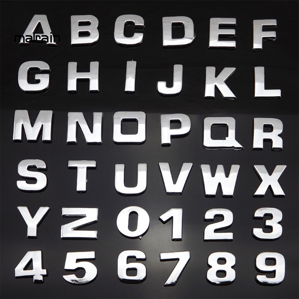 Miếng Dán Chữ Số Trang Trí Xe Hơi