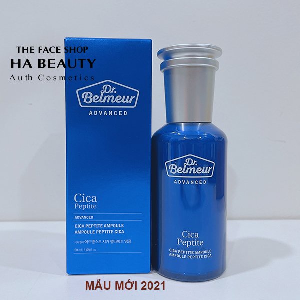 Serum dưỡng trẻ hóa da làm sáng hồng da kể cả cho da mụn da nhạy cảm The Face Shop Dr Belmeur Cica Peptite Ampoule 45ml