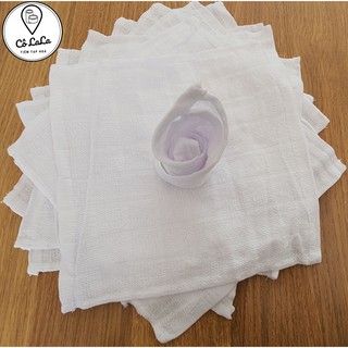 [FREESHIP 50k] COMBO 10 khăn vuông trắng 24x24