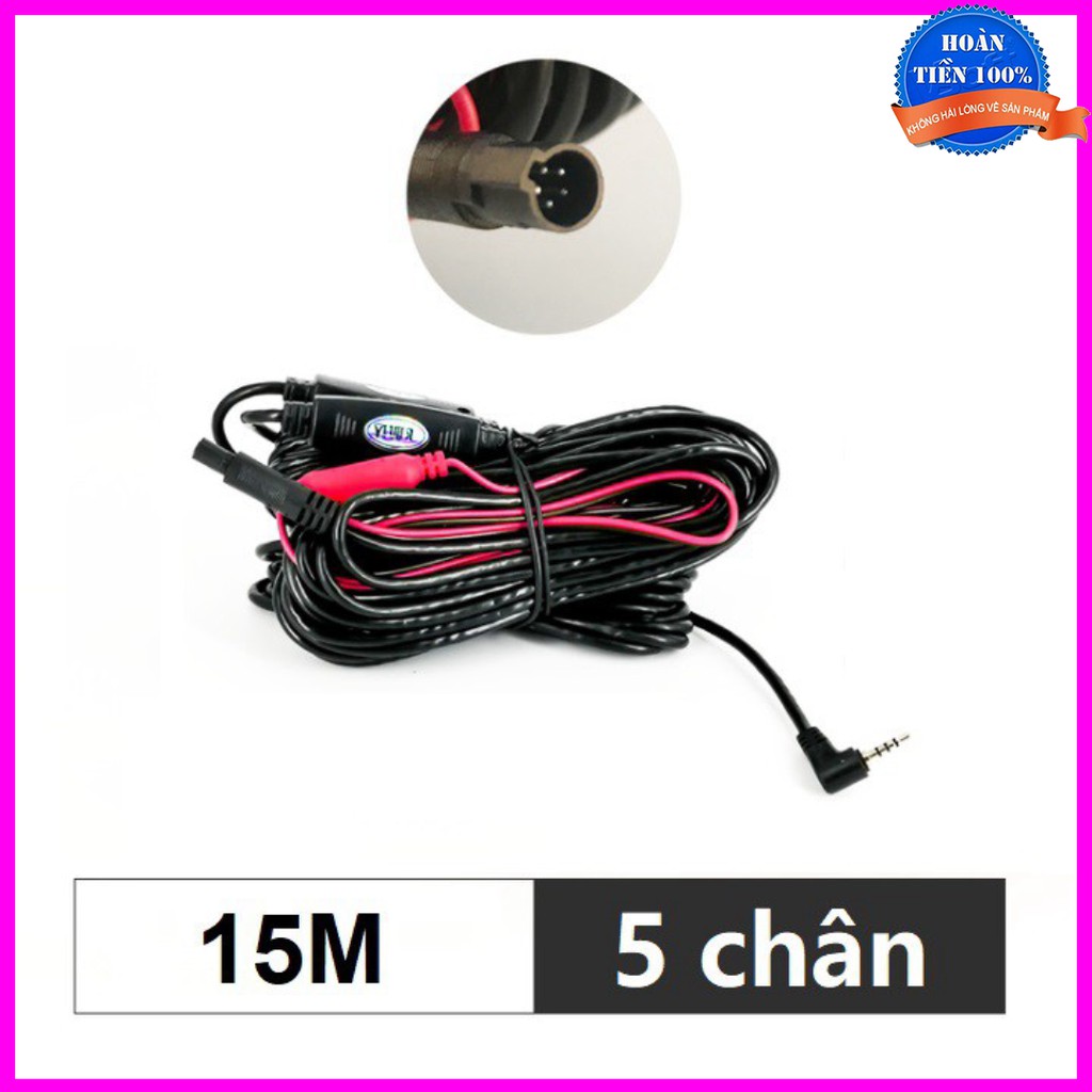 Dây tín hiệu kết nối camera hành trình và camera lùi, jack 2.5mm, 5 chân, dài 15m: Mã sản phẩm PH-5P15B