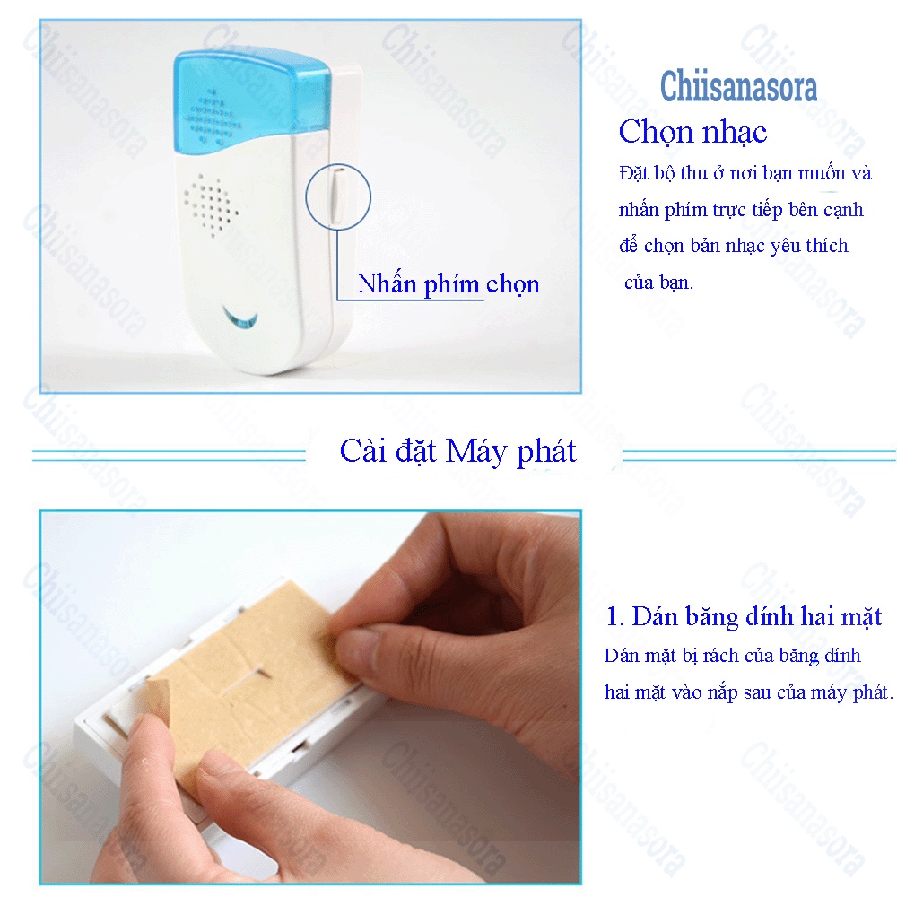 Chuông cửa không dây thông minh, thiết bị điều khiển từ xa, âm thanh báo động người già, trẻ em,phụ nữ mang thai