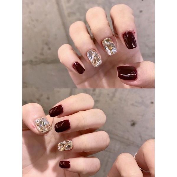 Nail box / móng up thiết kế tết tone đỏ