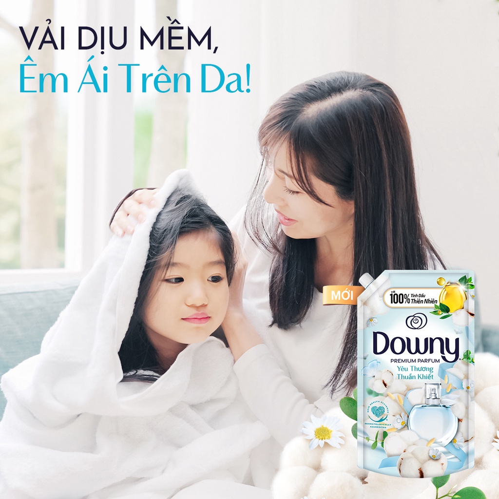 Nước Xả Vải Downy Tinh Dầu Thiên Nhiên Yêu Thương Thuần Khiết Cao Cấp Túi 2.2L