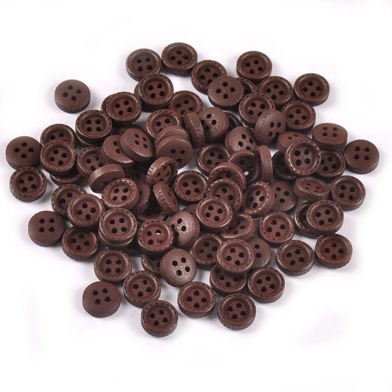 100 Nút Gỗ 10mm Nhiều Màu Sắc