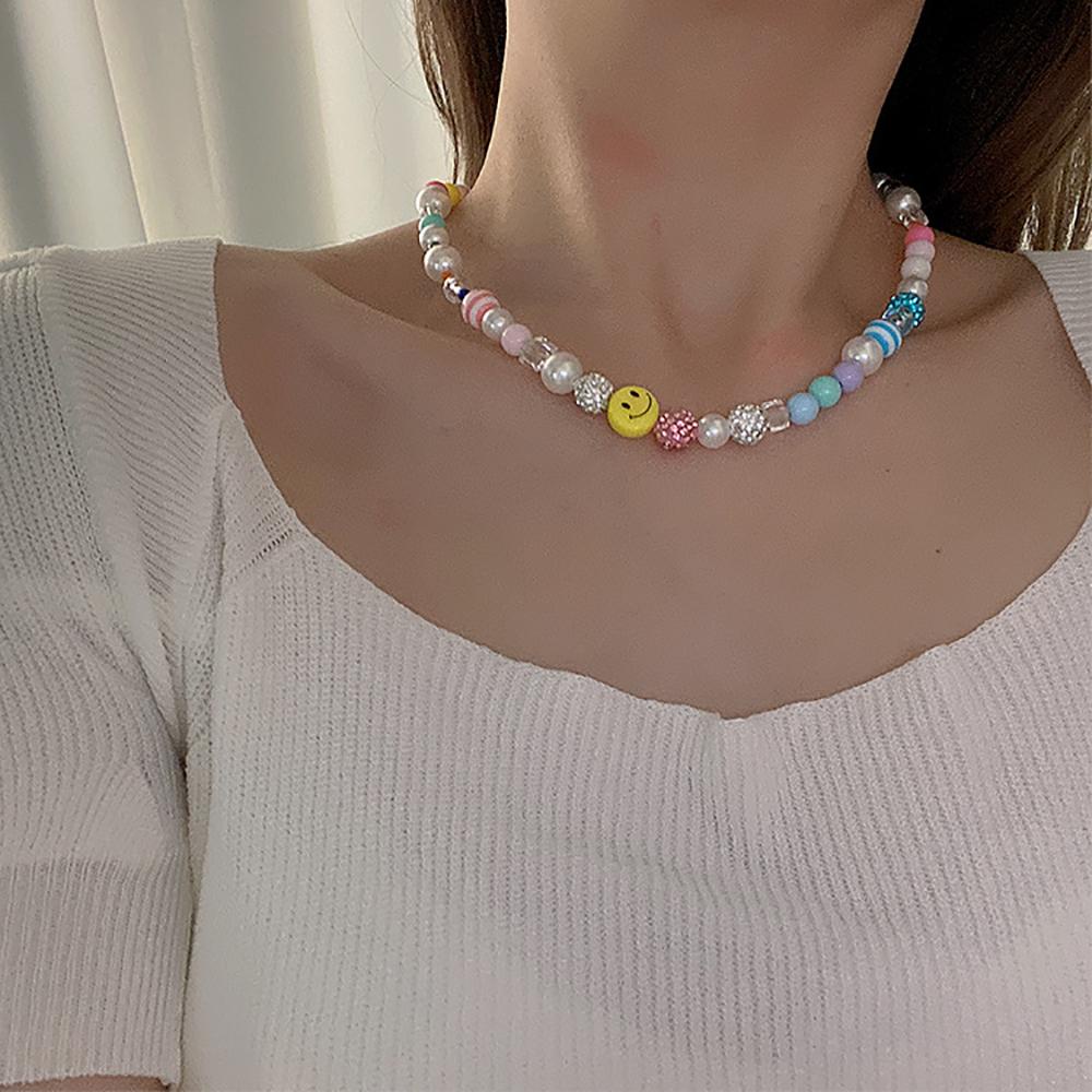 Vòng Cổ Choker Mặt Cười Nhiều Màu Sắc Dễ Thương Xinh Xắn Dành Cho Nữ