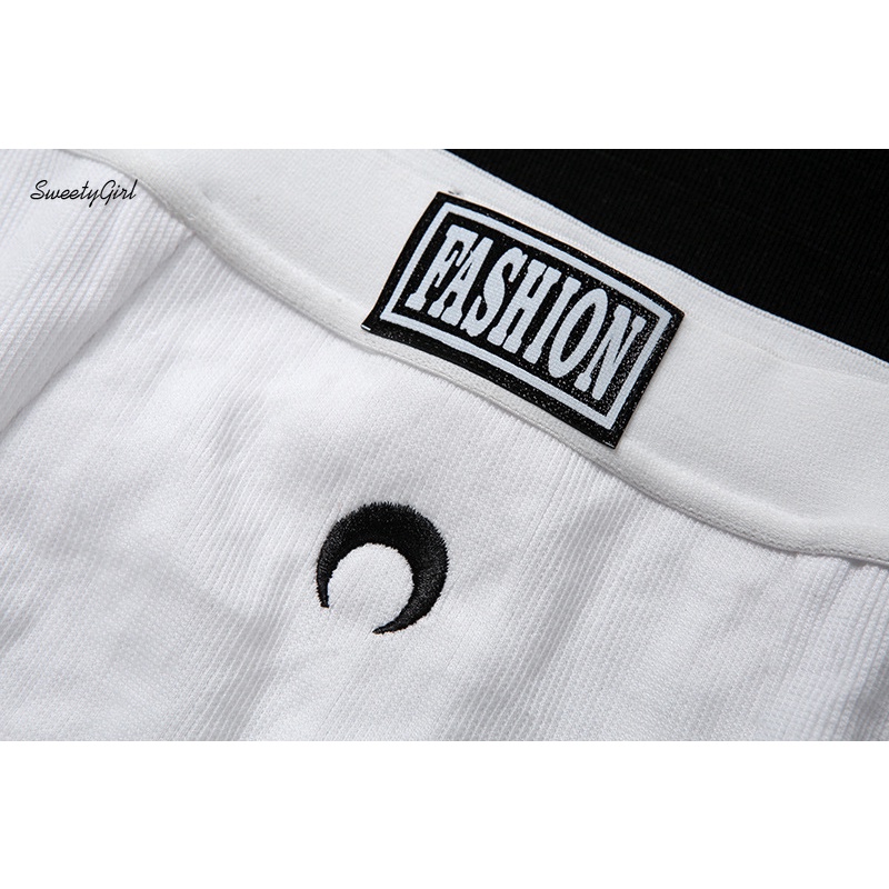 Bộ Áo Tank Top Cổ Chữ V Hở Lưng + Quần Short Lưng Cao Thêu Họa Tiết Thời Trang Cho Nữ