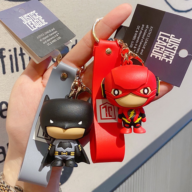 Móc khóa siêu anh hùng DC silicon Batman, Wonder Woman, The Flash , Super Man , Steppenwolf hoạt hình độc lạ KinoShop