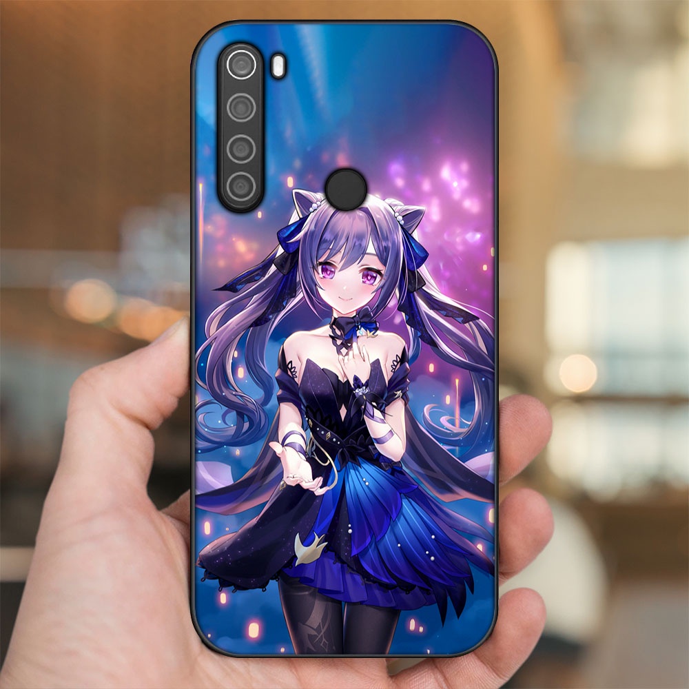 Ốp lưng Xiaomi Redmi Note 8 viền đen in hình Keqing Genshin Impact