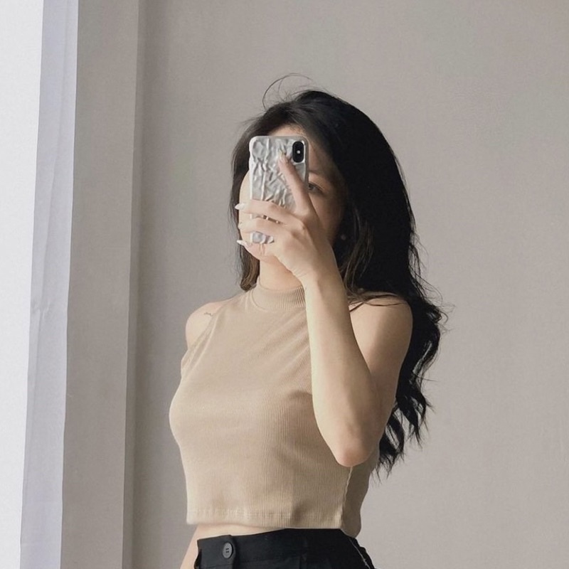 [SALE] ÁO CROPTOP 3 LỖ THUN GÂN (ảnh thật)