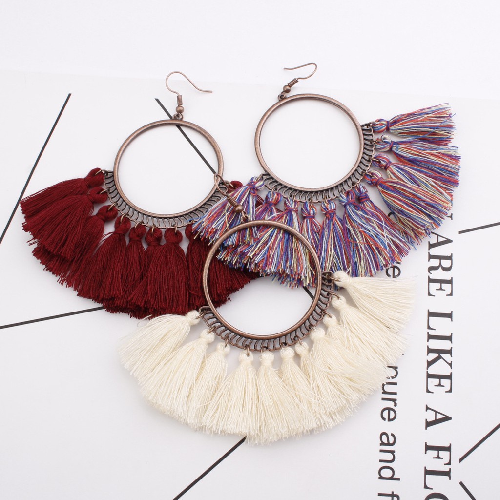 Hoa tai tua rua thời trang cho nữ khuyên tai boho - Mã HT024