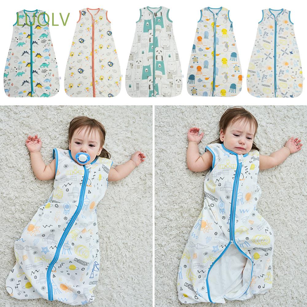 Túi ngủ không tay chống đá làm từ cotton có thể giặt và tái sử dụng cho bé