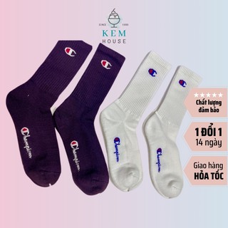 Champion -tất vớ thể thao cao cổ ,chất liệu coton cao qua bắp chân
