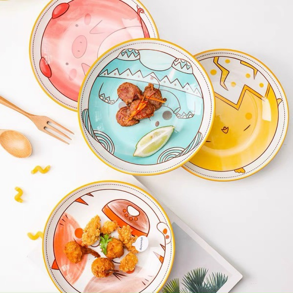 Set 3 Món bát đĩa chén sứ ngộ nghĩnh cute decor bằng sứ men đẹp