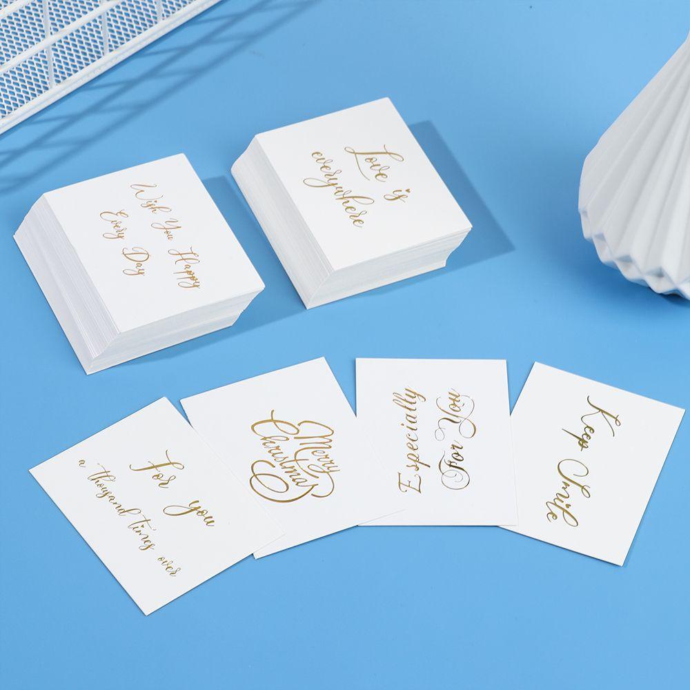 Set 50 Thiệp Chúc Mừng Sinh Nhật Màu Trắng Thiết Kế Đơn Giản 6x8cm|Tem