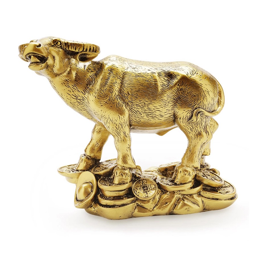 Tượng Trâu Đại Phú Quý Màu Vàng Đồng | BigBuy360 - bigbuy360.vn