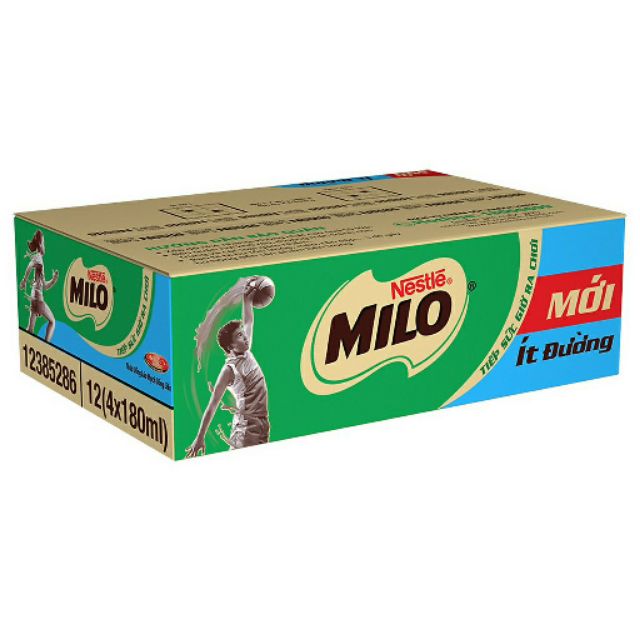 Thùng 48 Hộp Sữa Nestlé Milo Ít Đường (180ml/ Hộp)