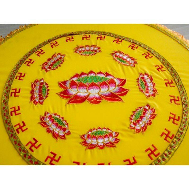 Toạ cụ tròn ngồi thiền thêu hoa sen