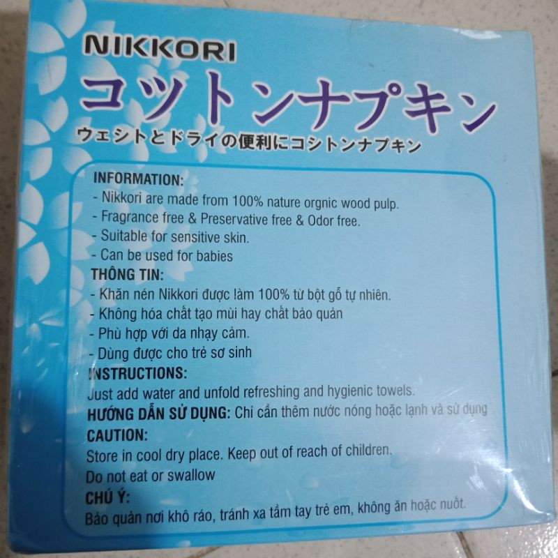 NIKKORI - KHĂN GIẤY NÉN NIKKORI KHỬ TRÙNG CÔNG NGHỆ NHẬT