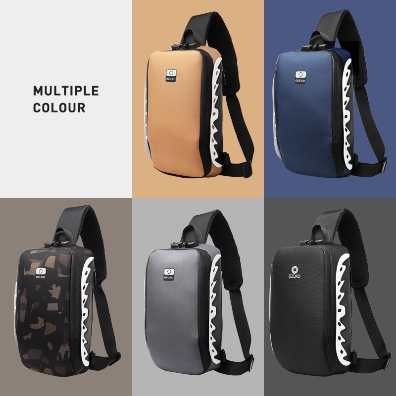 Túi đeo chéo Ozuko phản quang chống thấm nước chống trộm thời trang dành cho thanh thiếu niên