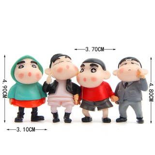 Combo 04 mô hình bé Shin ăn mặc thời trang sành điệu làm móc chìa khóa, trang trí tiểu cảnh, DIY