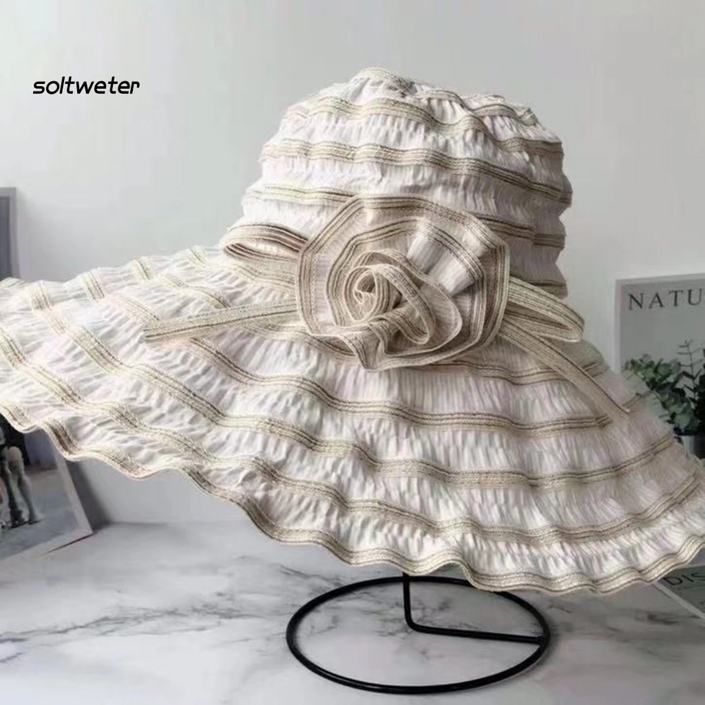 Mũ Chống Nắng/Tia UV Họa Tiết Hoa Nhỏ Gọn Tiện Lợi Cho Đi Du Lịch