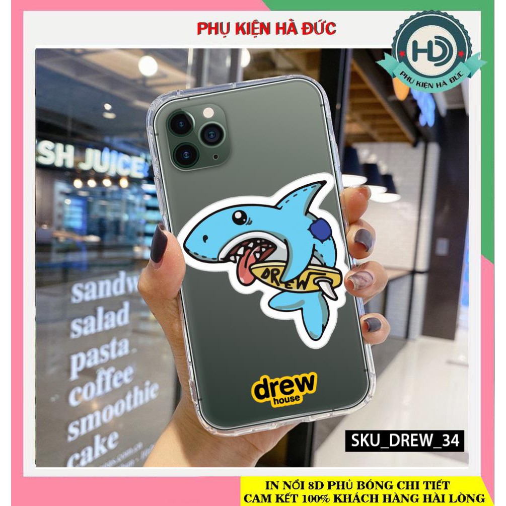 ốp lưng drew 34 cá mập xanh dẻo trong chống sốc dày 2.0mm cho dòng máy iphone Akira case