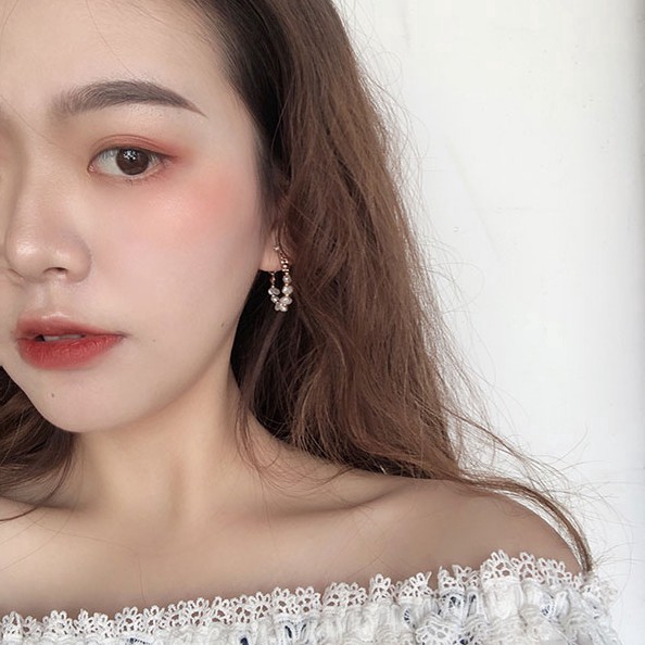 Bông tai mạ bạc sterling 925 đính ngọc trai nhân tạo thời trang cho nữ