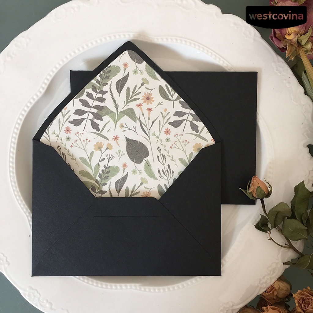 [Hot]✍Phong Bì Mini Màu Đen Hình Cây Cối Cổ Điển Dành Cho Bữa Tiệc