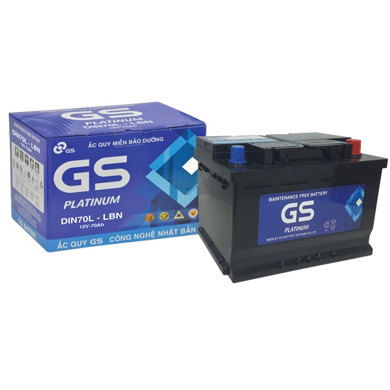 Ắc quy oto GS 12V-70Ah Din70LBN cho xe Fortuner đời sau 2017, Ford Ranger, Everest, Transit, Kia Optima, Mazda BT-50