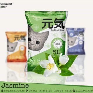 Cát vệ sinh cho mèo Genki Nhật Bản hương Hoa Nhài 5L