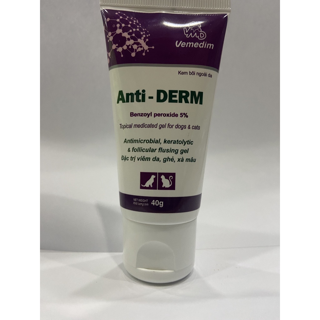 Thuốc Bôi Trị Ghẻ, Viêm Da, Xà Mâu Cho Chó Mèo, Thuốc Bôi Vemedim Anti-Derm Tuýp 40g