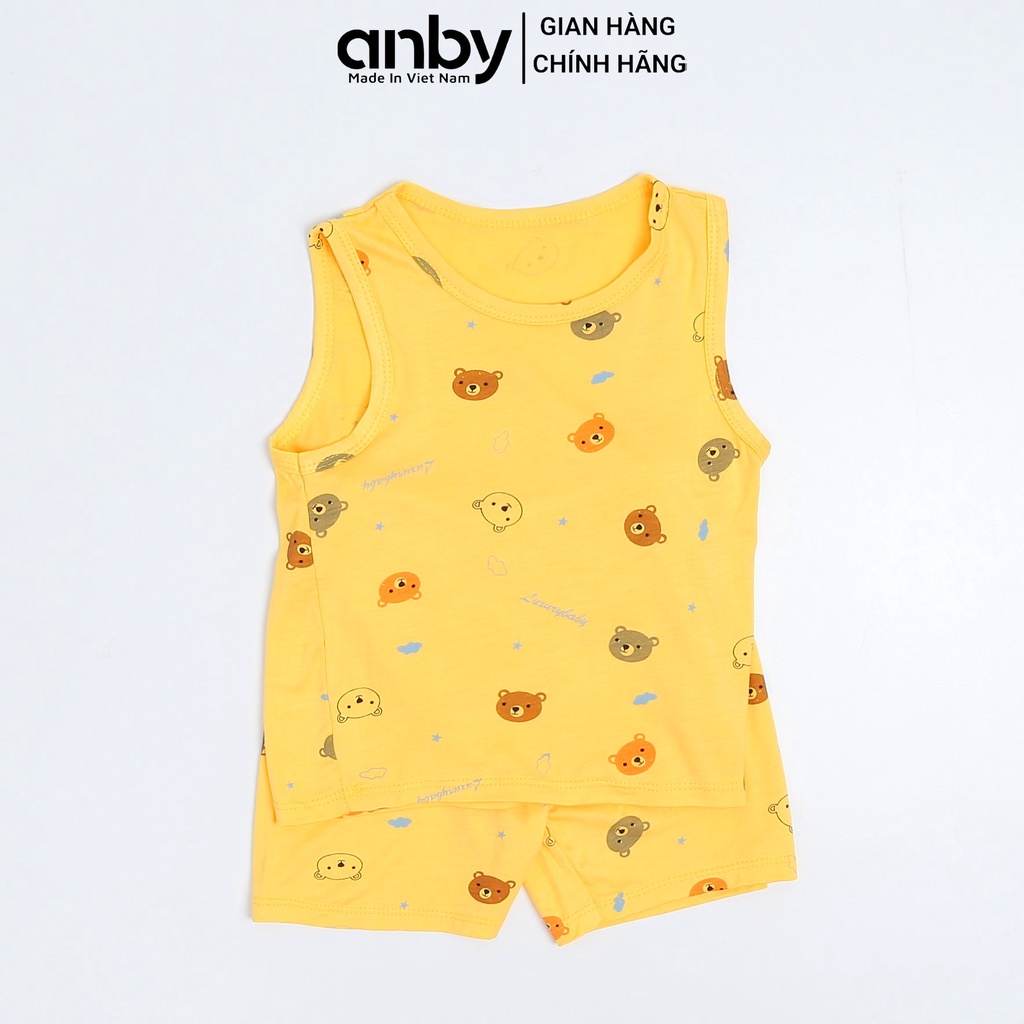 Quần áo trẻ em ANBY kiểu ba lỗ cho bé từ 1 đến 6 tuổi thun lạnh hình gấu chất vải