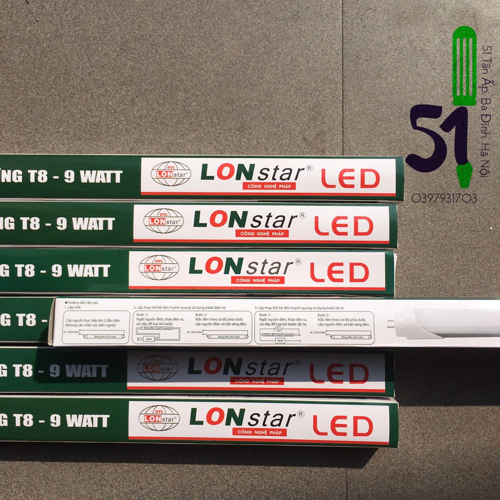 Bóng tuýp led LONstar lưng nhôm 60cm 9W